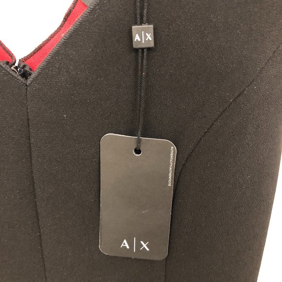 New Armani Exchange Black Double Faced Dress Size 2 - Picture 6 of 15